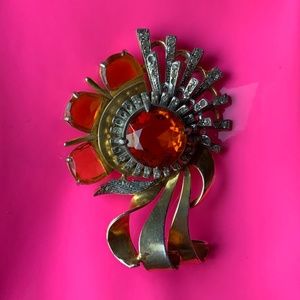 Amazing antique 1930s huge signed brooch